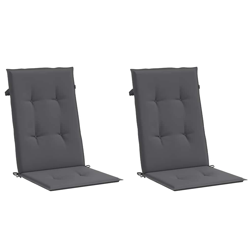 VidaXL Gartenstuhlkissen Rückenlehne 2 Stück 120x50x3 cm Stoff Anthrazit