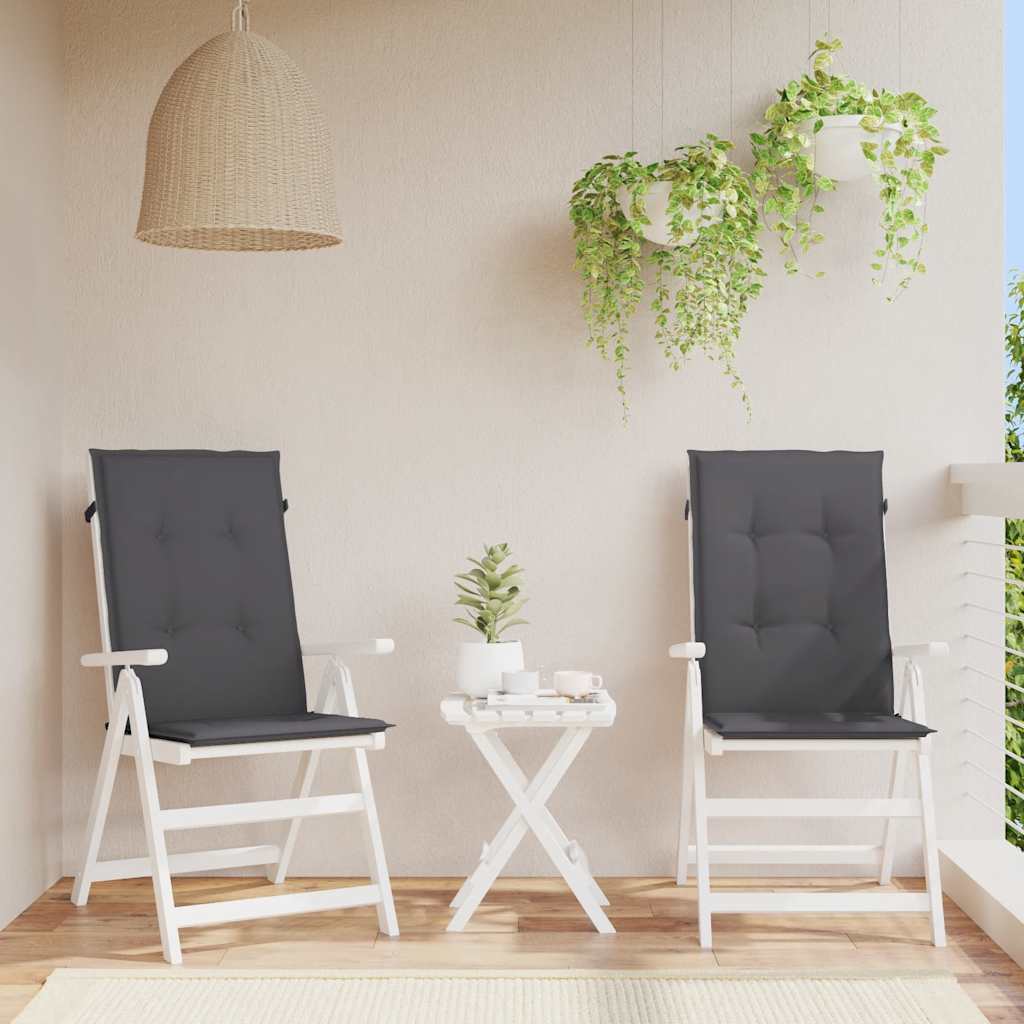 VidaXL Gartenstuhlkissen Rückenlehne 2 Stück 120x50x3 cm Stoff Anthrazit