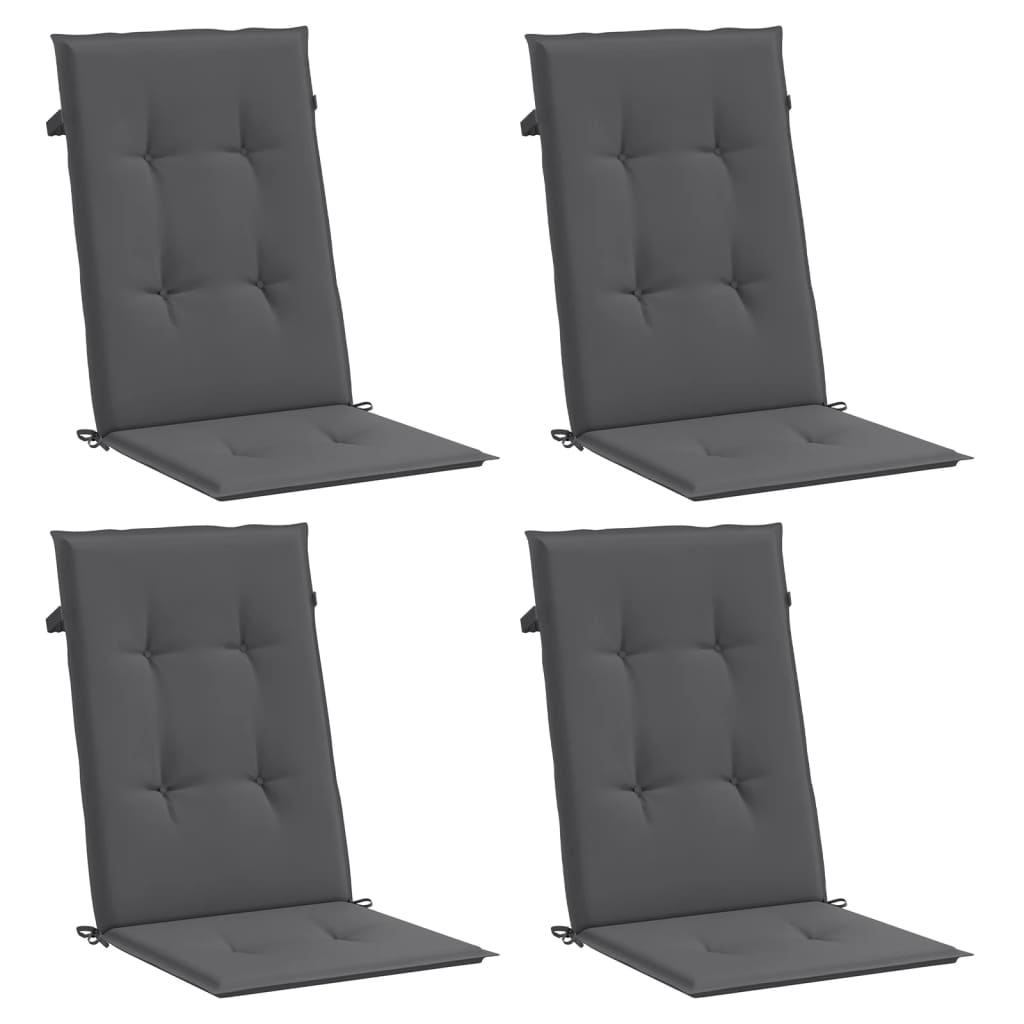 VidaXL Gartenstuhlkissen Rückenlehne 4 Stück 120x50x3 cm Stoff Anthrazit
