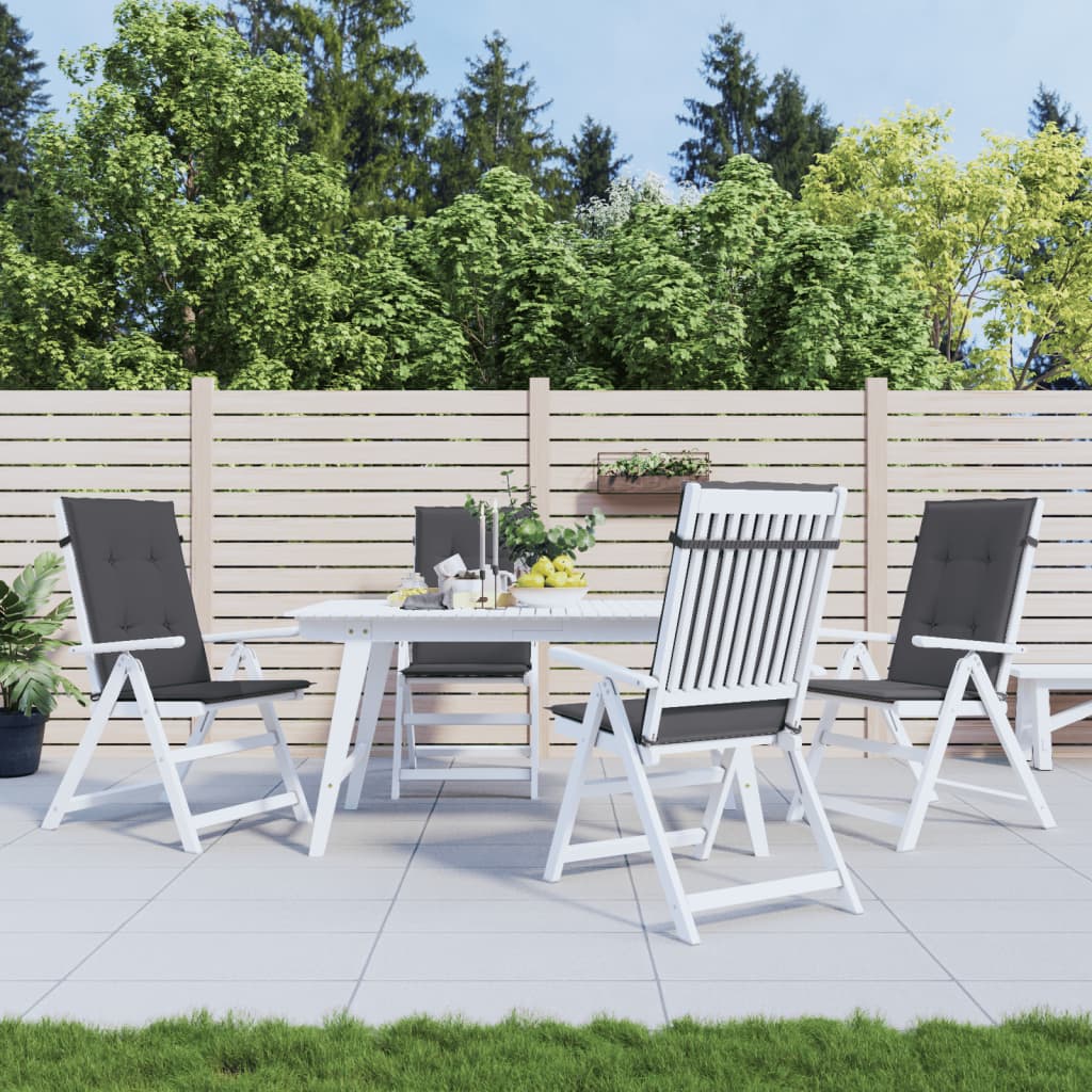 VidaXL Gartenstuhlkissen Rückenlehne 4 Stück 120x50x3 cm Stoff Anthrazit