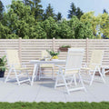 Vidaxl tuinstoelkussens 4 st hoge rug 120x50x2 cm stof crèmekleurig