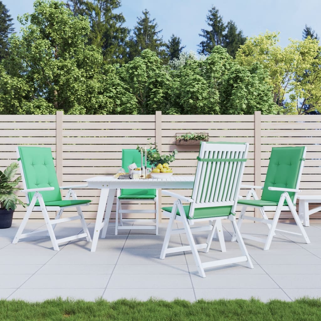 VidaXL Gartenstuhlkissen, 4 Stück, hohe Rückenlehne, 120 x 50 x 3 cm, Stoff, Grün