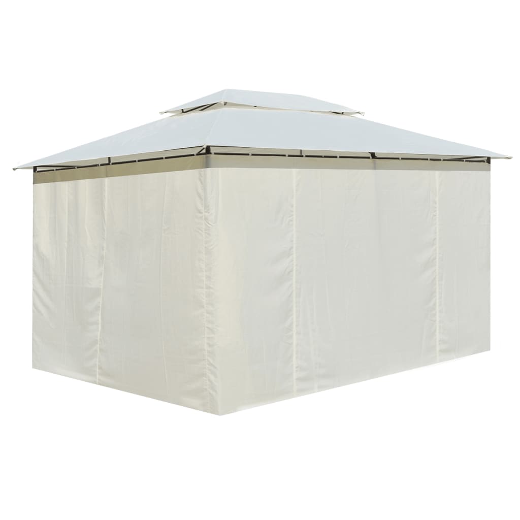 VidaXL Gartenpavillon mit Vorhängen 4x3m weiß