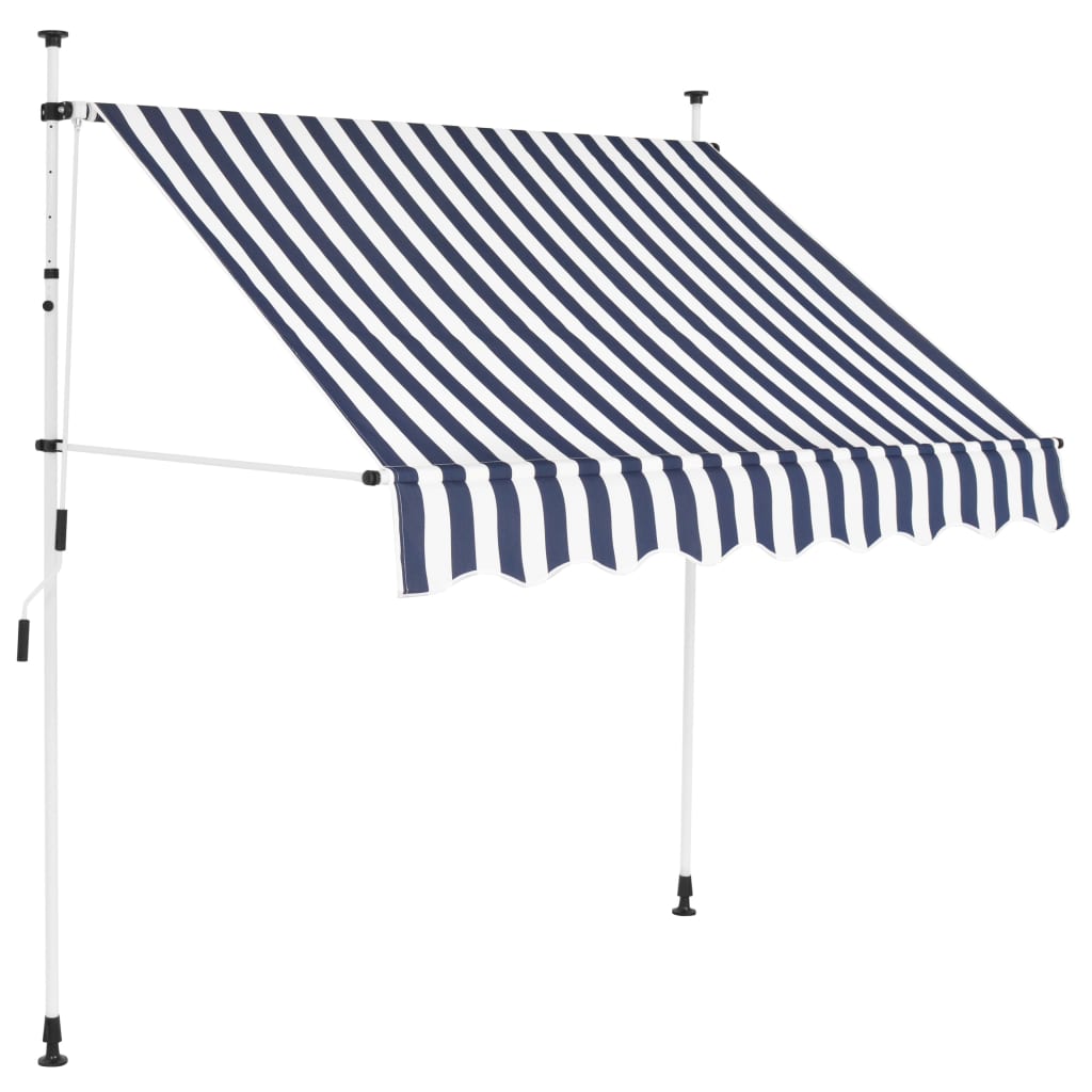 Vidaxl Markise, eigenständig entworfen, 150 cm, blau-weiß gestreift
