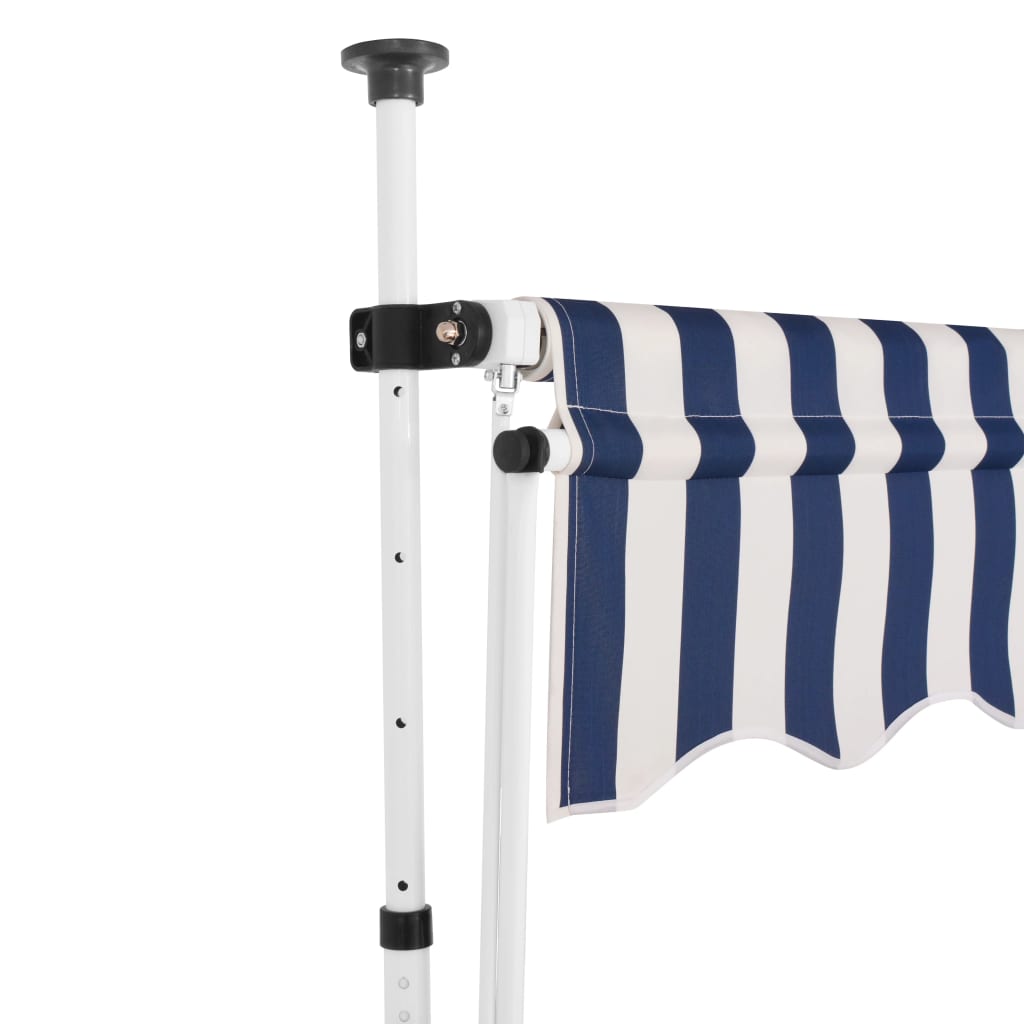Vidaxl Markise, eigenständig entworfen, 150 cm, blau-weiß gestreift