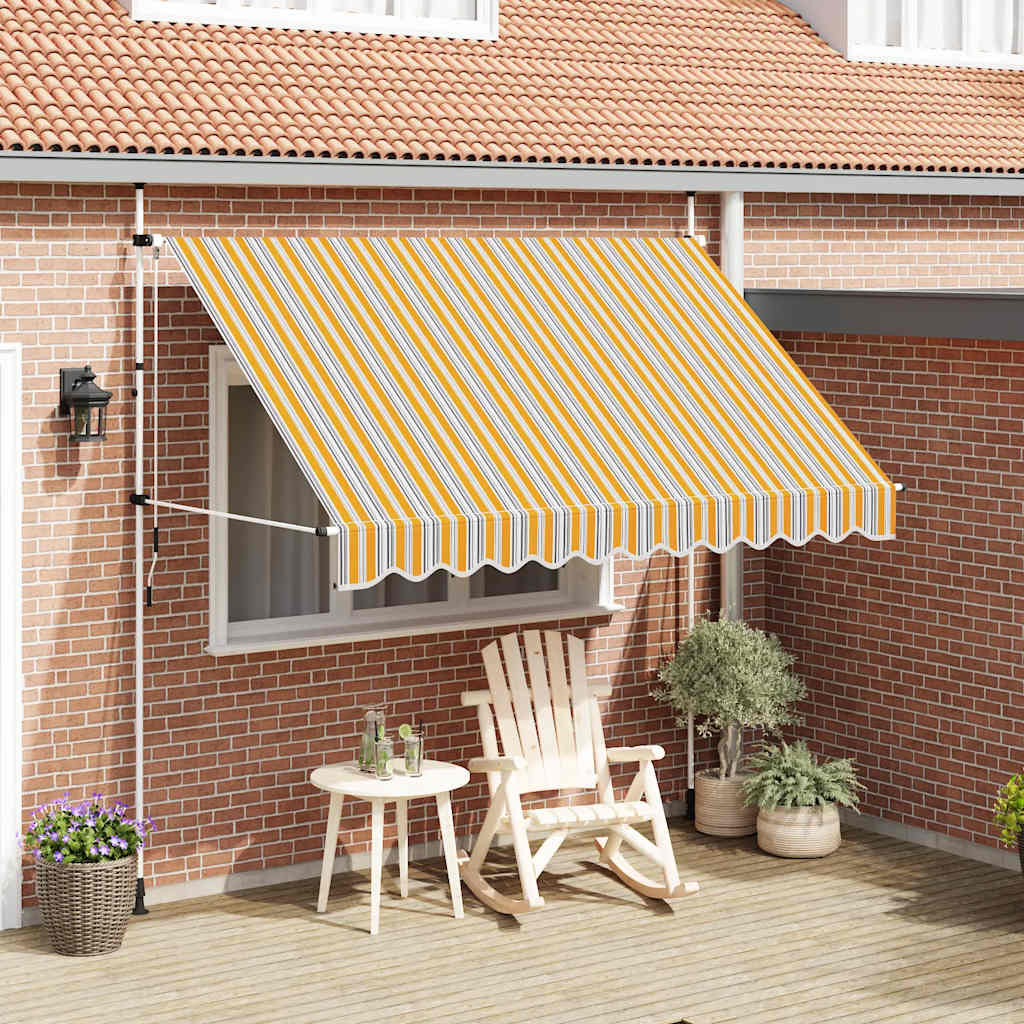 Vidaxl Markise mit selbstgefertigten 300 cm gelben und blauen Streifen