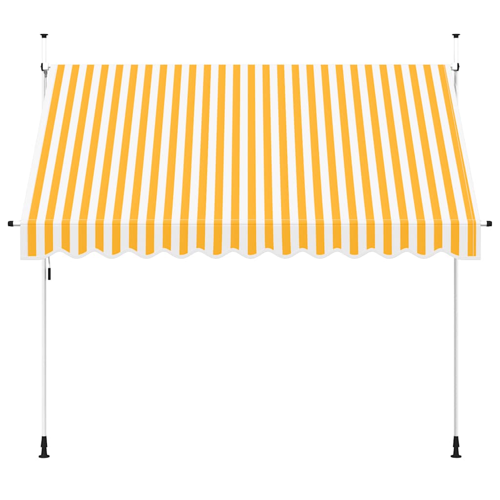 Vidaxl luifel handmatig uittrekbaar 300 cm oranje en witte strepen