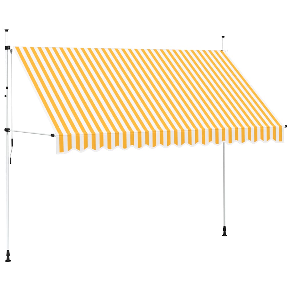 Vidaxl luifel handmatig uittrekbaar 350 cm oranje en witte strepen
