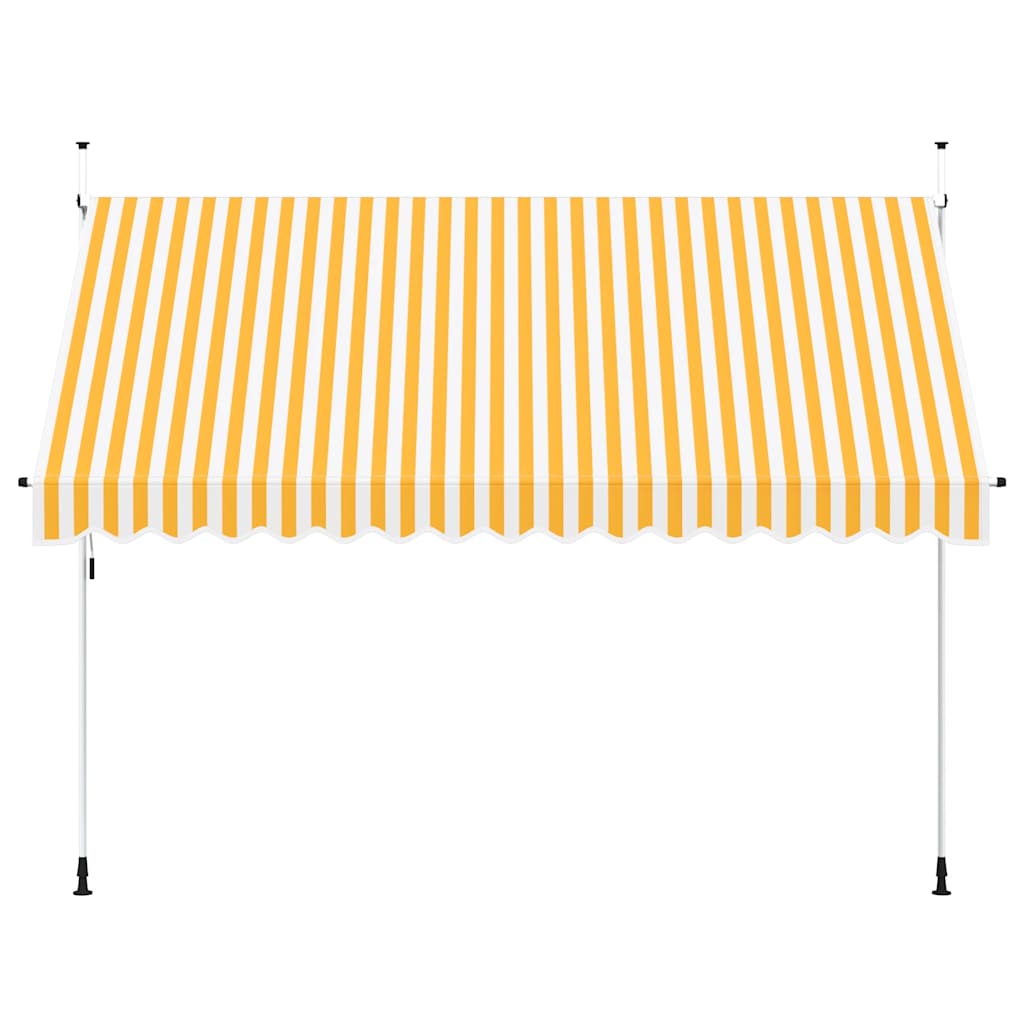 Vidaxl luifel handmatig uittrekbaar 350 cm oranje en witte strepen