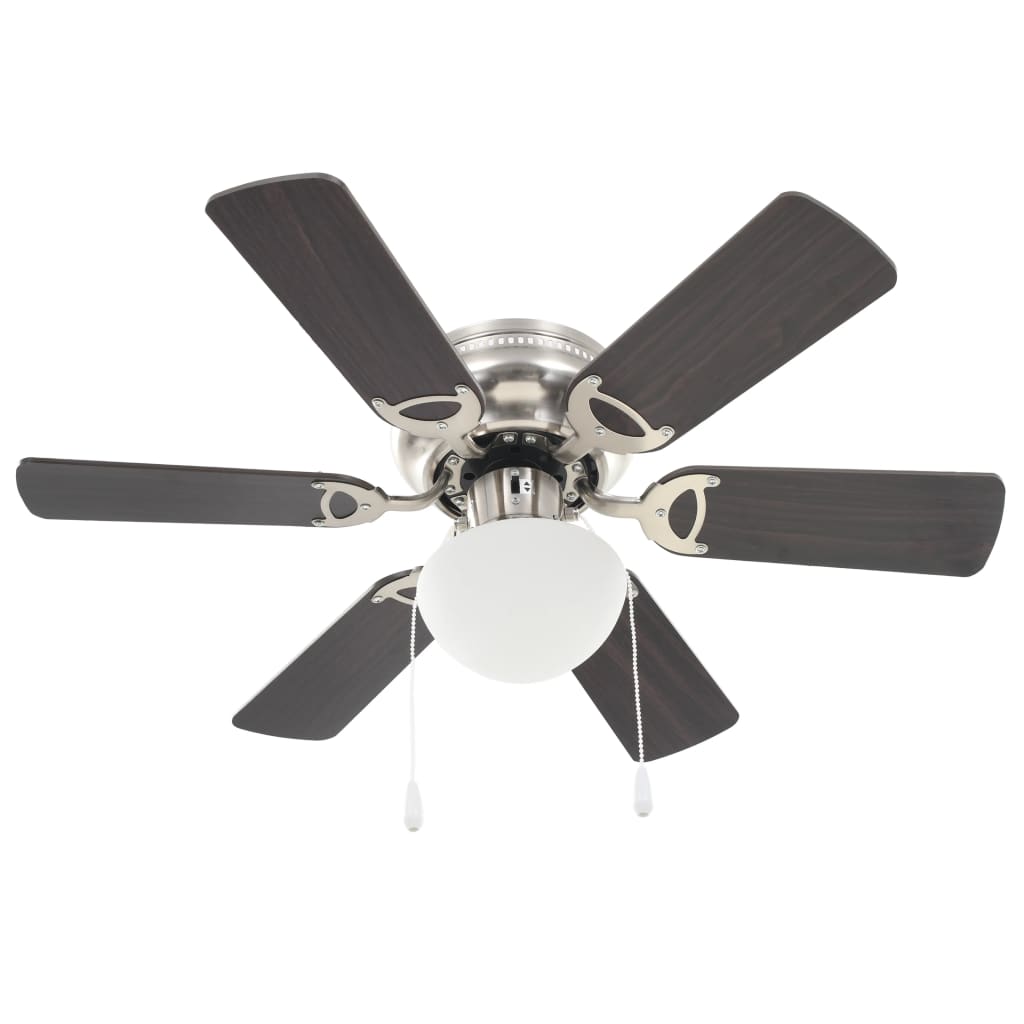 VidaXL Deckenventilator mit Licht, 82 cm, Dunkelbraun
