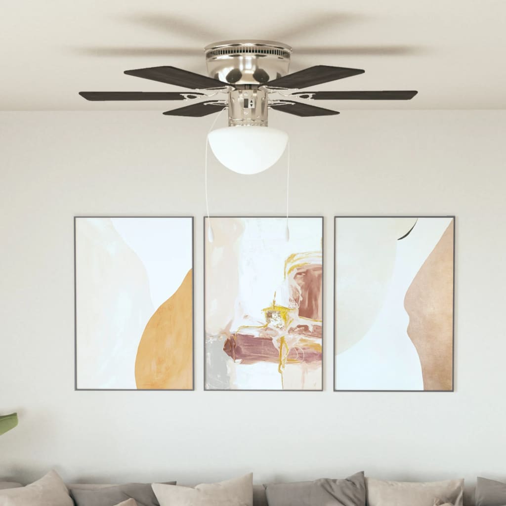 VidaXL Deckenventilator mit Licht, 82 cm, Dunkelbraun
