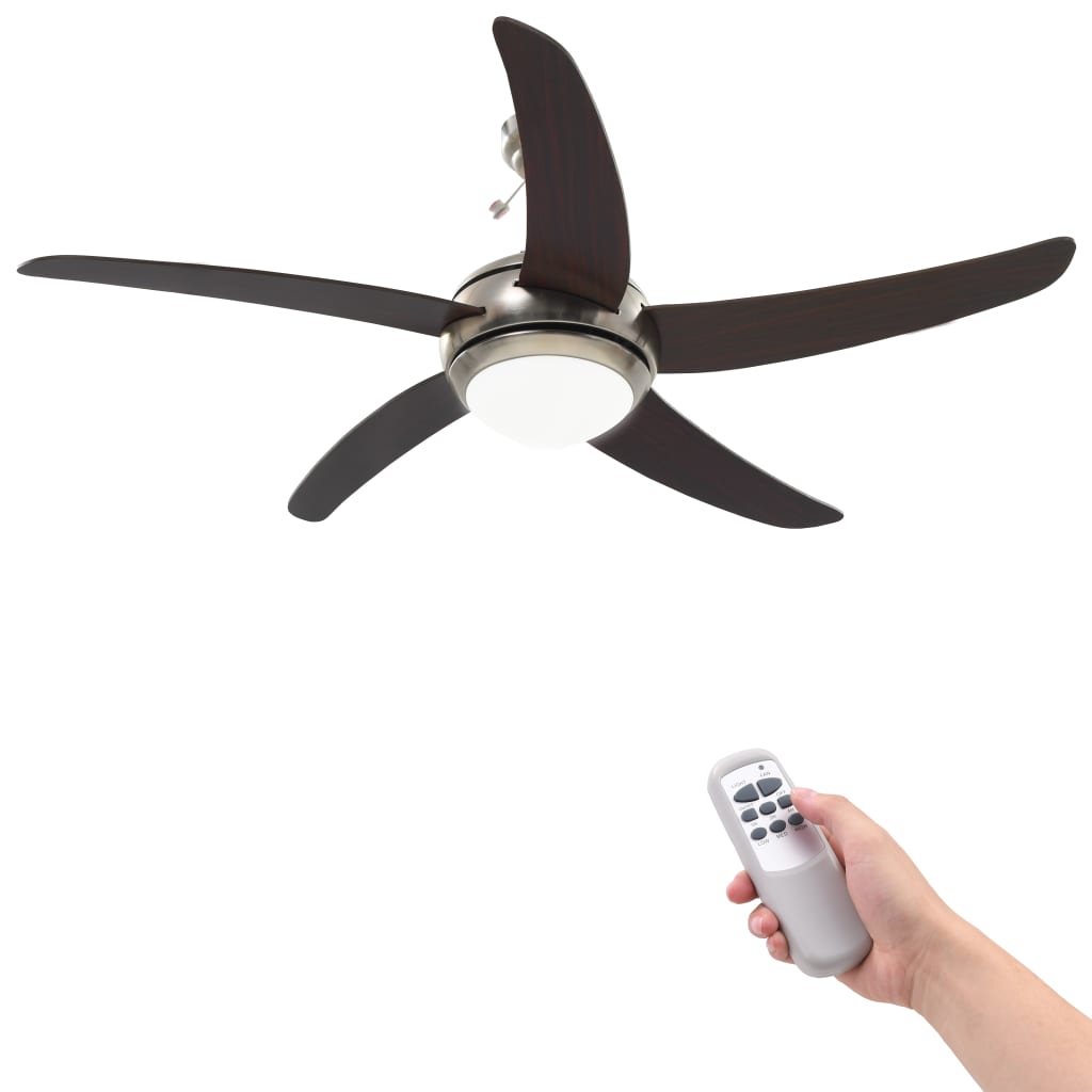Vidaxl Terrassenventilator mit Lampe 128 cm braun