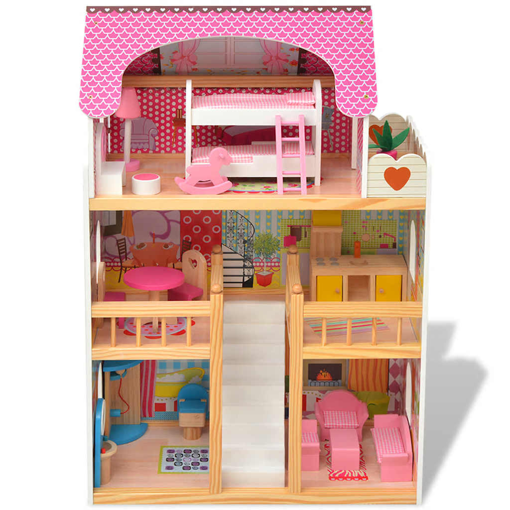 Vidaxx Puppenhaus 3 Böden 60x30x90 cm Holz