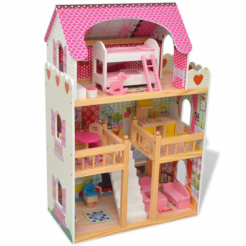 Vidaxx Puppenhaus 3 Böden 60x30x90 cm Holz