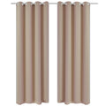 Vidaxl gordijnen met metalen ringen verduisterend 135x175 crème 2 st