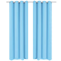 Vidaxl gordijnen met metalen ringen verduisterend 135x175 turquoise 2 st