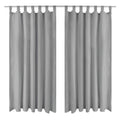 VidaXL Mikro-Satin-Gardinen mit Schlaufen, 140 x 175 cm, Grau, 2 Stück