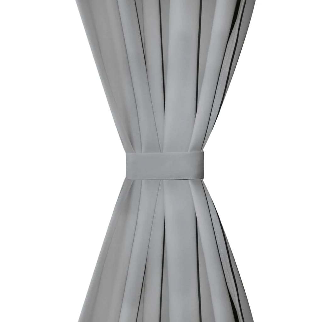 Vidaxl micro-satijnen gordijnen met lussen 140x225 cm grijs 2 st