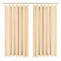 VidaXL Mikro-Satin-Gardinen mit Schlaufen, 140 x 225 cm, Beige, 2 Stück