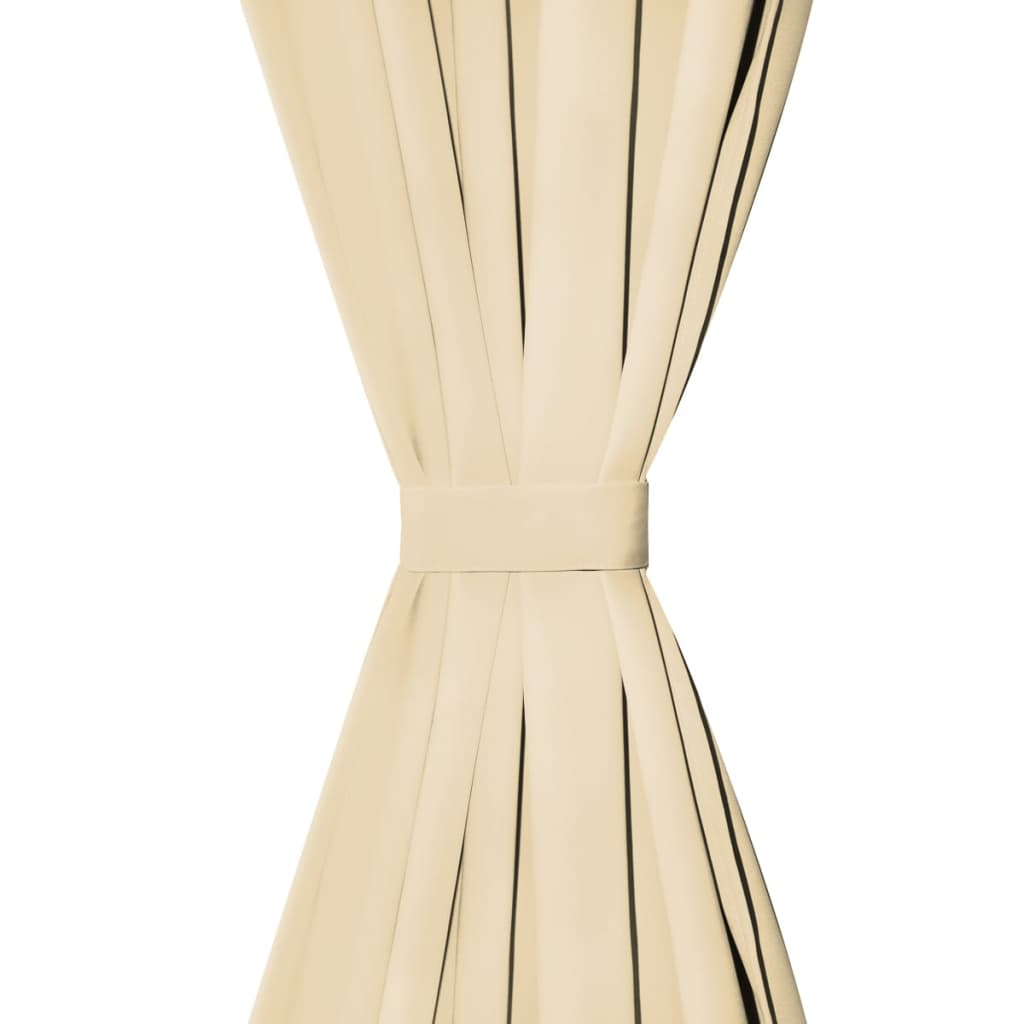 VidaXL Mikro-Satin-Gardinen mit Schlaufen, 140 x 225 cm, Beige, 2 Stück