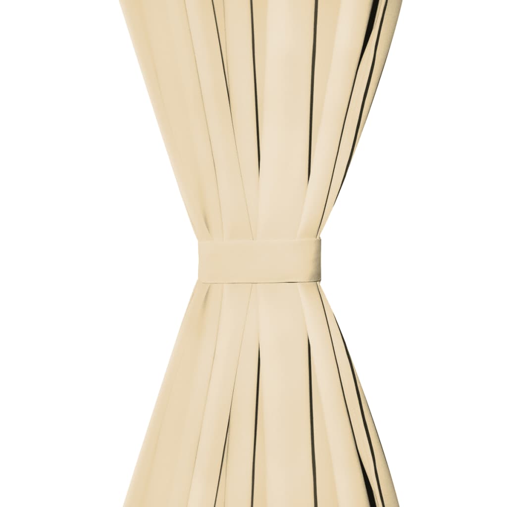 VidaXL Mikro-Satin-Gardinen mit Schlaufen, 140 x 245 cm, Beige, 2 Stück