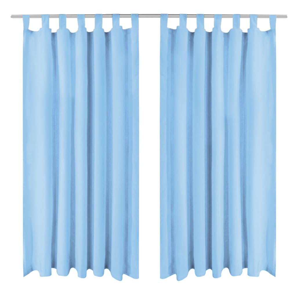 VidaXL Mikro-Satin-Gardinen mit Schlaufen, 140 x 225 cm, Türkis, 2 Stück