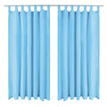 VidaXL Mikro-Satin-Gardinen mit Schlaufen, 140 x 225 cm, Türkis, 2 Stück