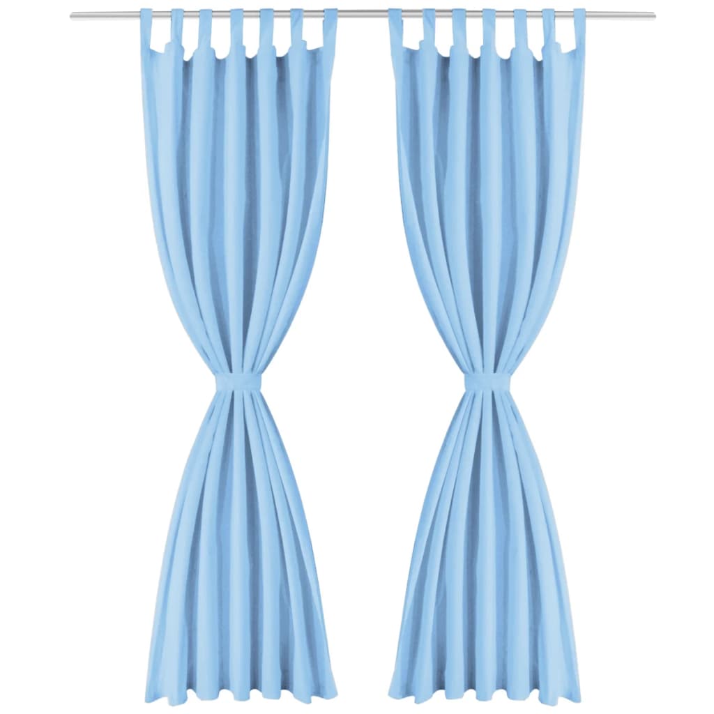 VidaXL Mikro-Satin-Gardinen mit Schlaufen, 140 x 225 cm, Türkis, 2 Stück