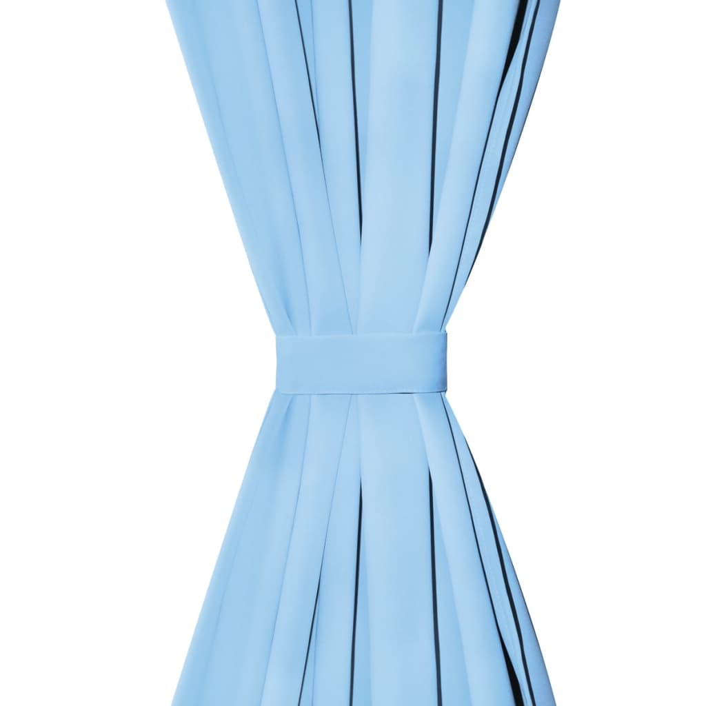 VidaXL Mikro-Satin-Gardinen mit Schlaufen, 140 x 225 cm, Türkis, 2 Stück