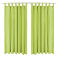 VidaXL Mikro-Satin-Gardinen mit Schlaufen, 140 x 175 cm, Grün, 2 Stück