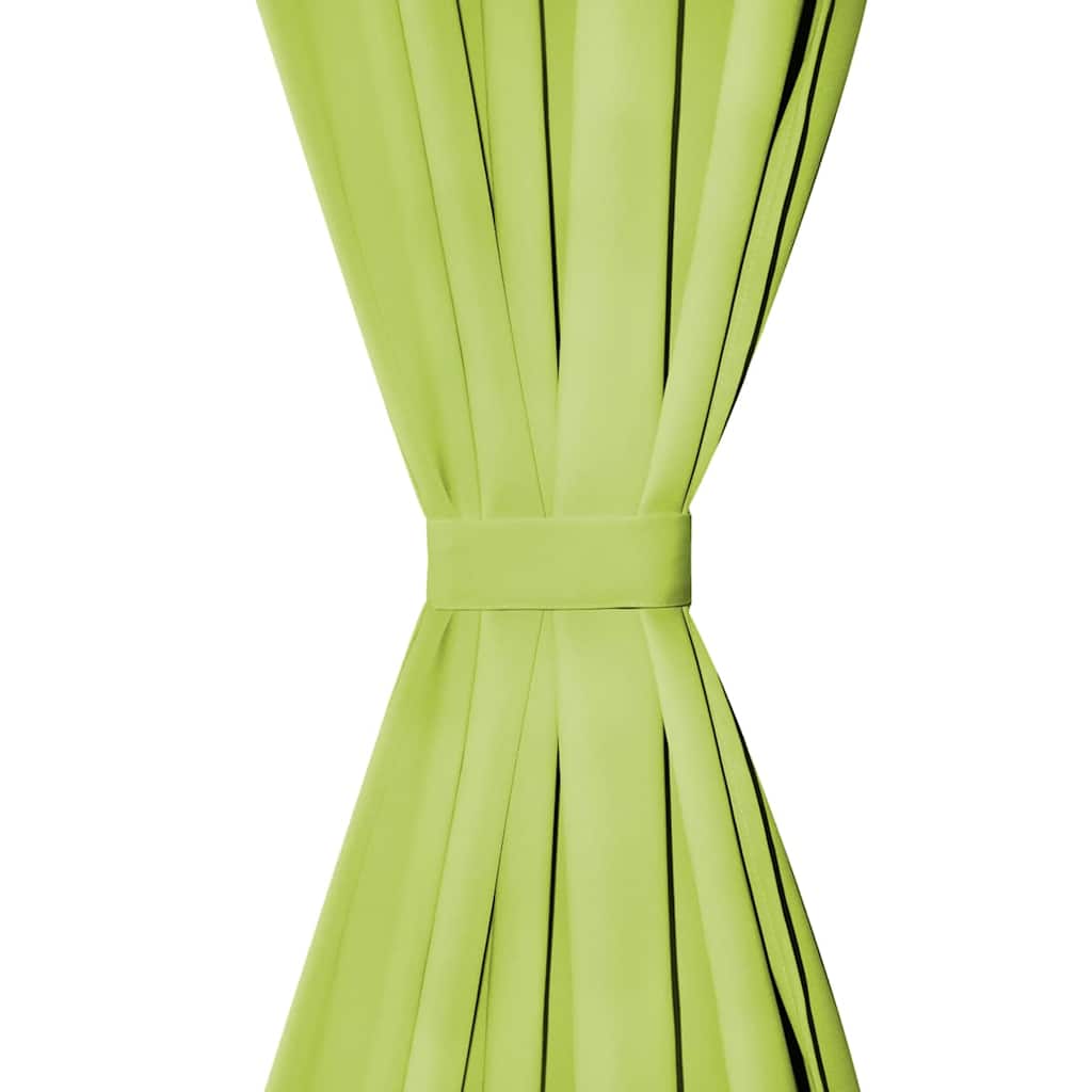 Vidaxl micro-satijnen gordijnen met lussen 140x175 cm groen 2 st