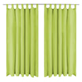 Vidaxl micro-satijnen gordijnen met lussen 140x225 cm groen 2 st