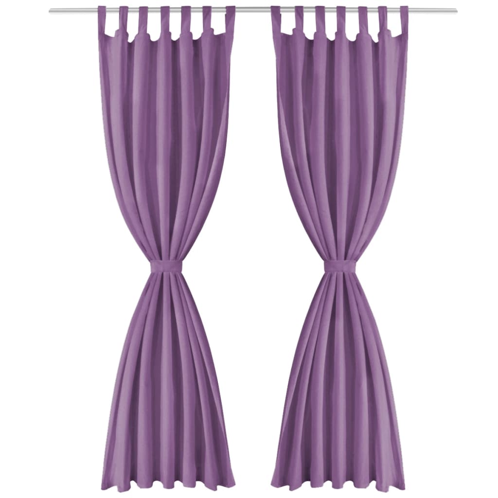 VidaXL Mikro-Satin-Gardinen mit Schlaufen, 140 x 175 cm, Lila, 2 Stück
