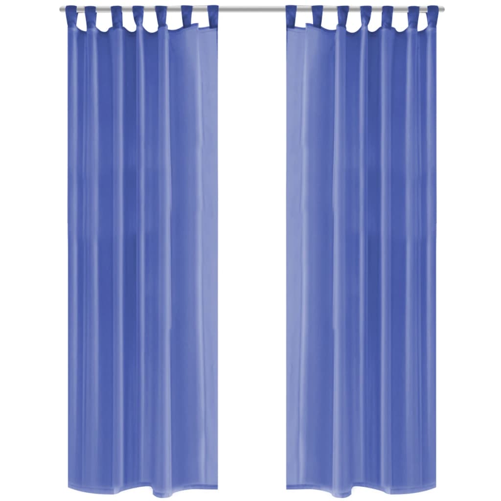 VidaXL Voile-Gardinen 140 x 245 cm, Königsblau, 2 Stück