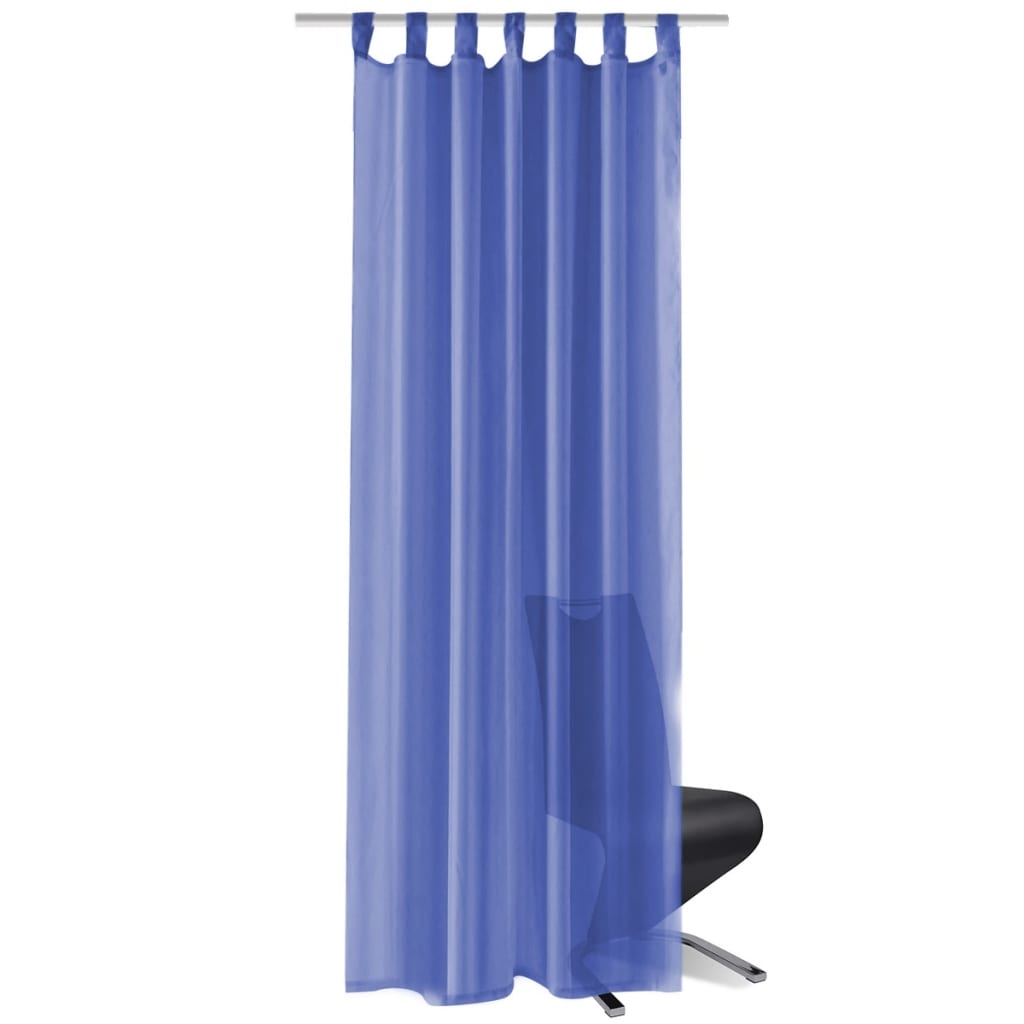 VidaXL Voile-Gardinen 140 x 245 cm, Königsblau, 2 Stück