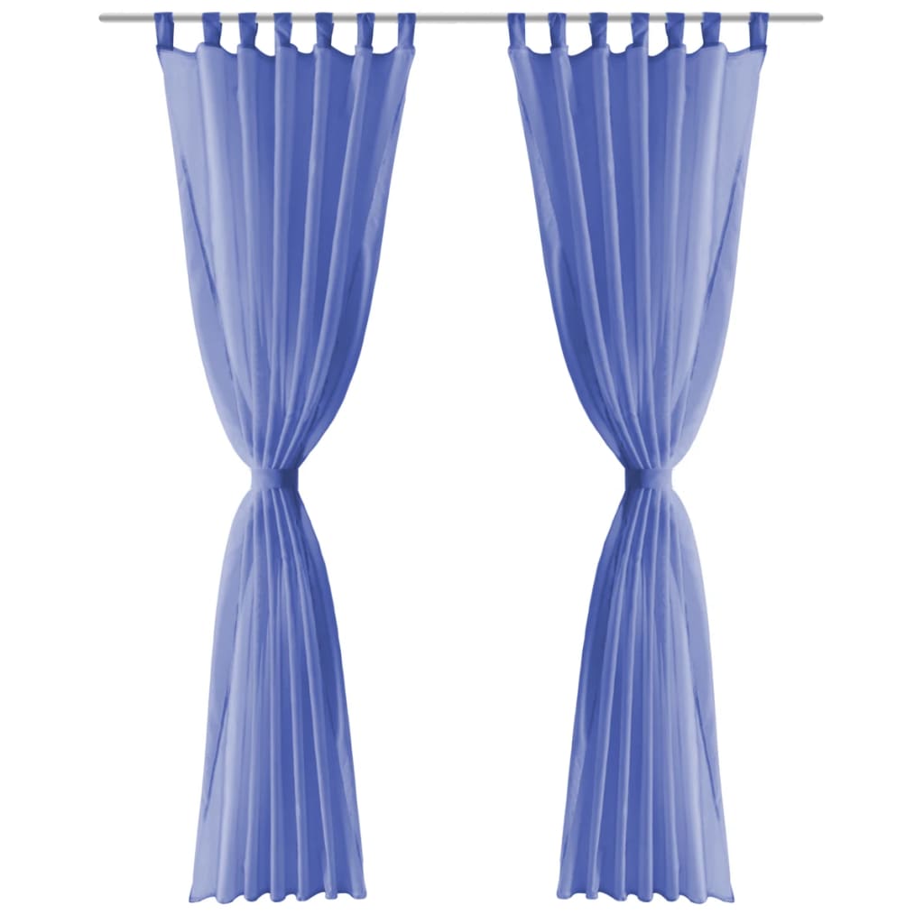 VidaXL Voile-Gardinen 140 x 245 cm, Königsblau, 2 Stück