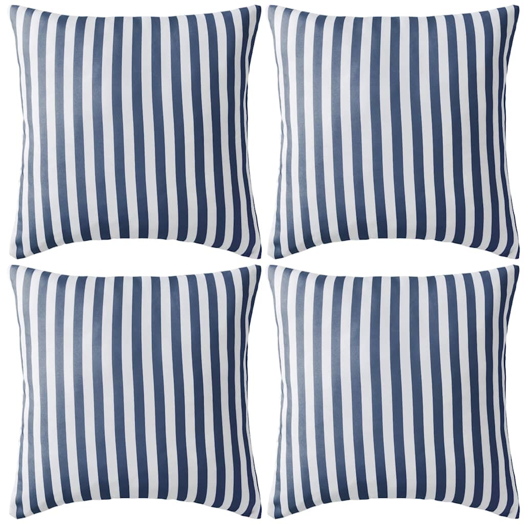 VidaXL Outdoor-Kissen 45x45 cm, gestreift, marineblau, 4 Stück