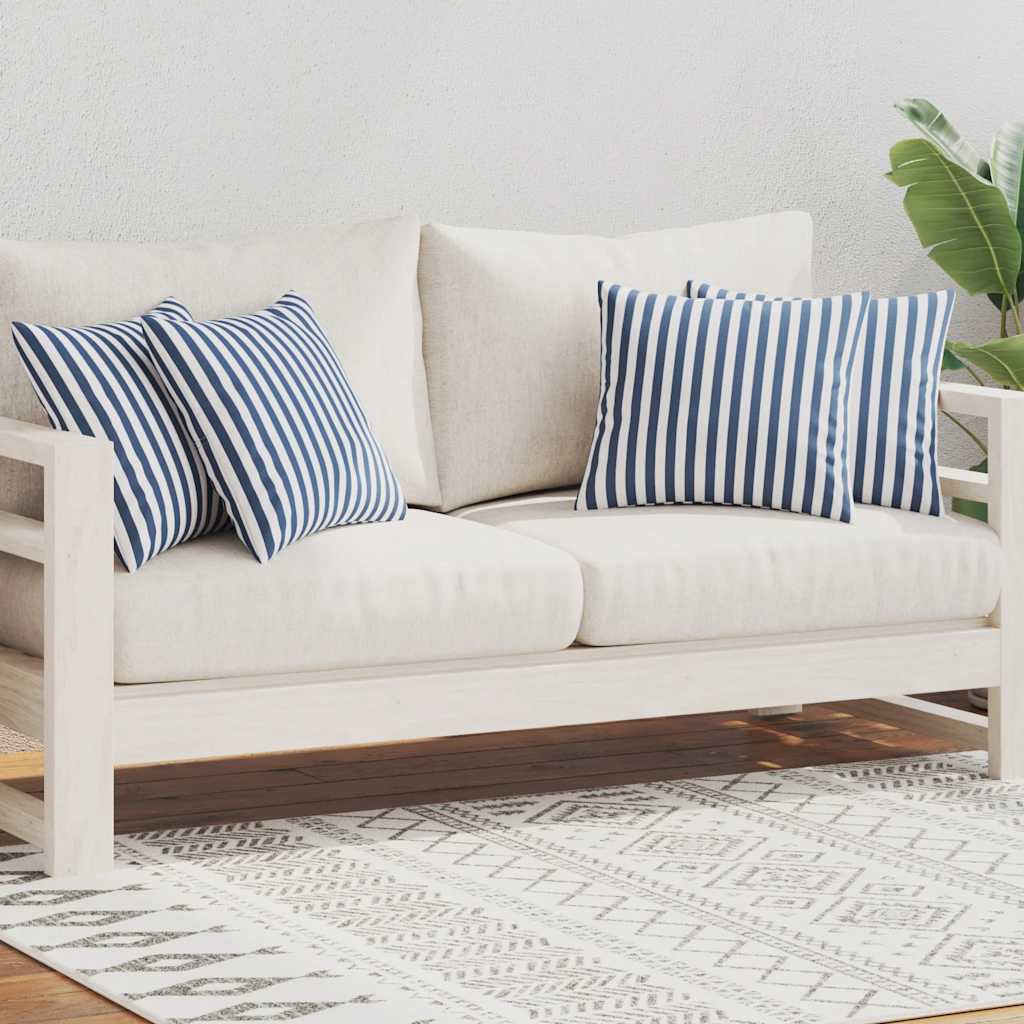 VidaXL Outdoor-Kissen 45x45 cm, gestreift, marineblau, 4 Stück