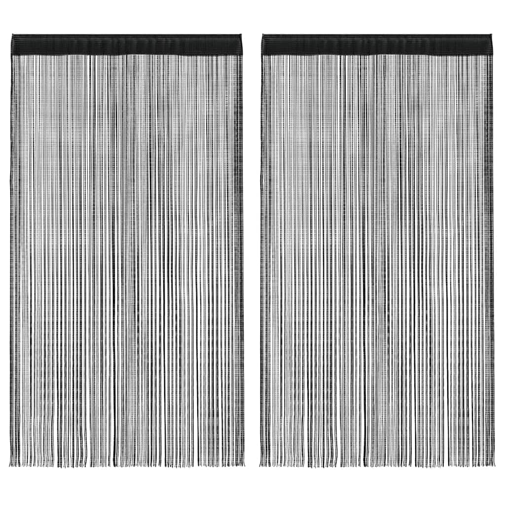 Vidaxxl -Drahtvorhänge 2 ST 140x250 cm Schwarz