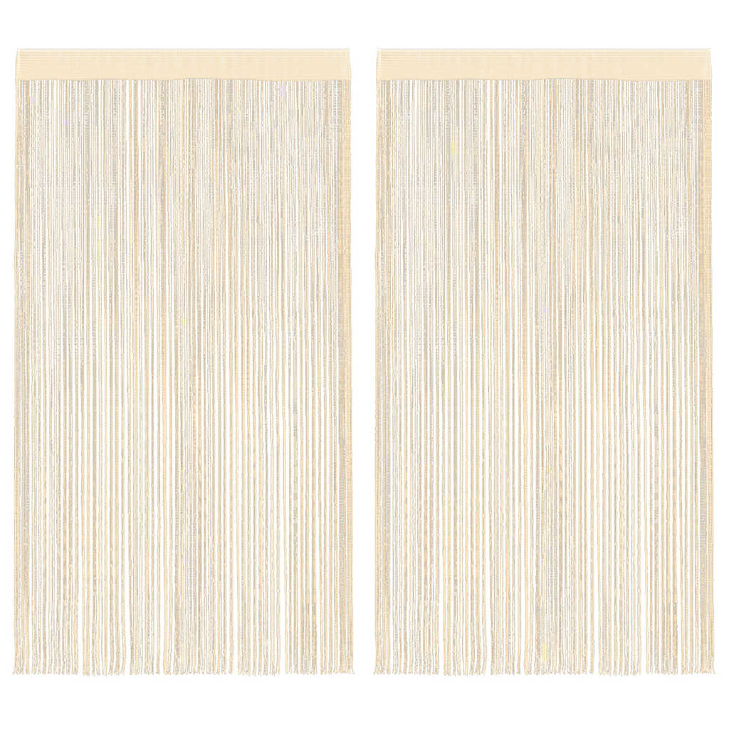 VidaXL Fadenvorhänge 100x250 cm Creme 2 Stück