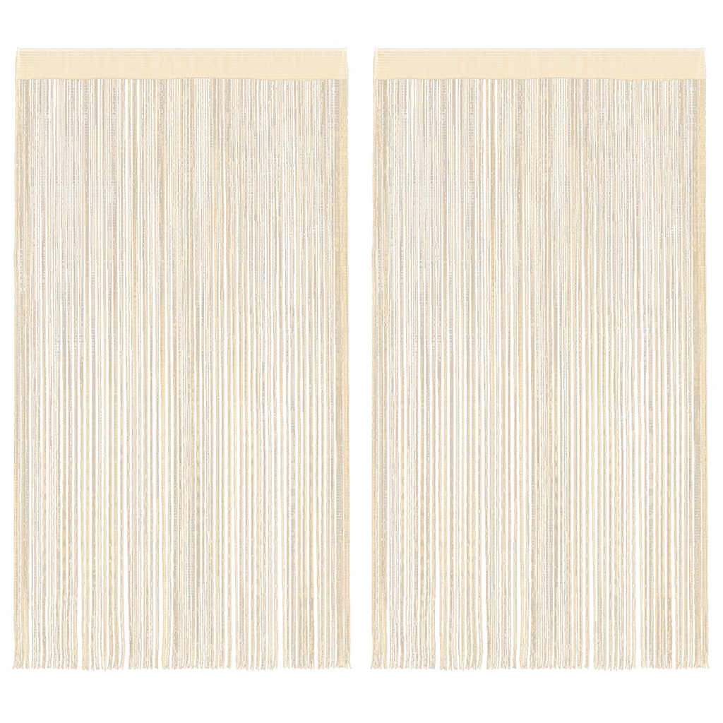 VidaXL Fadenvorhänge 140x250 cm Creme 2 Stück