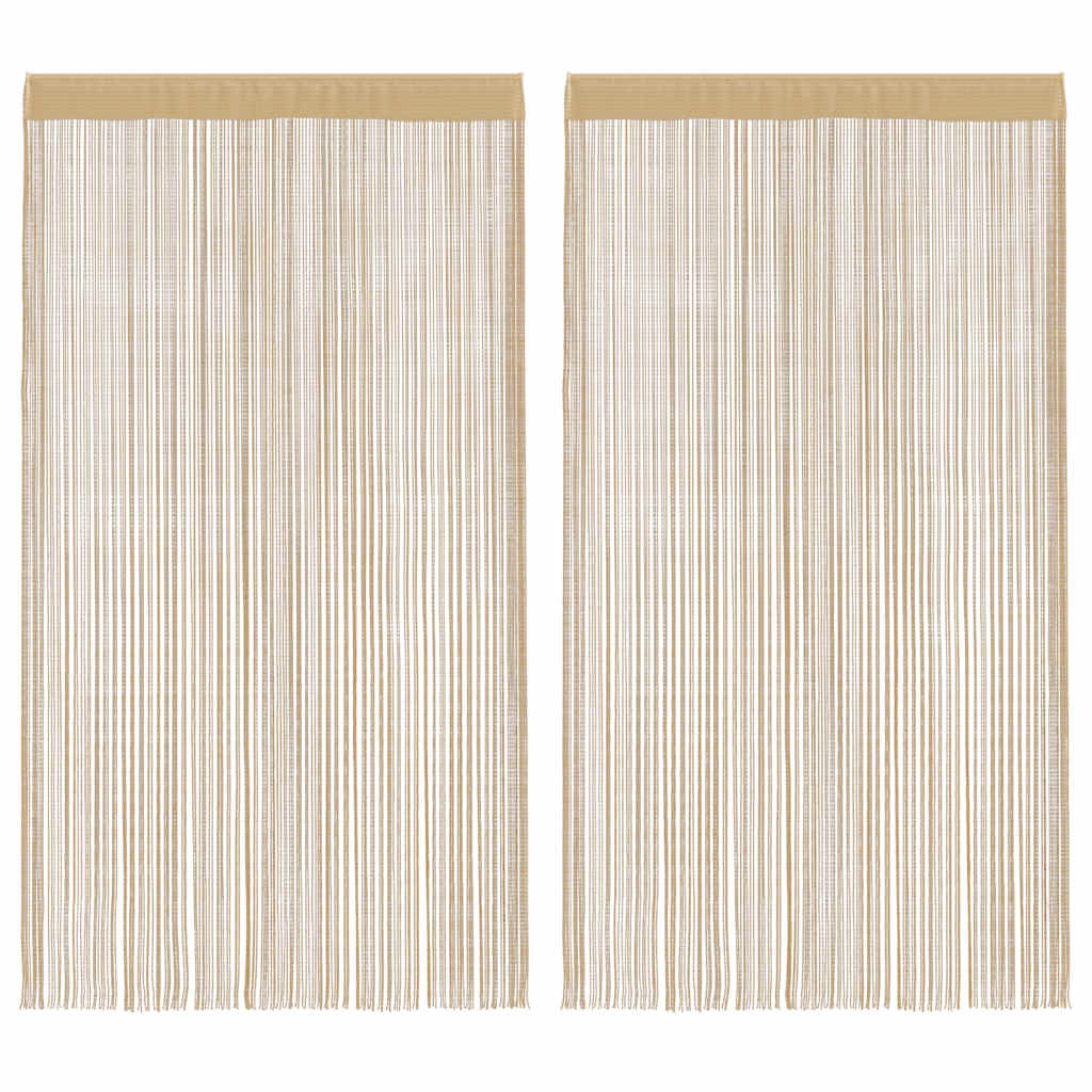 VidaXL Fadenvorhänge 140x250 cm Beige 2 Stück