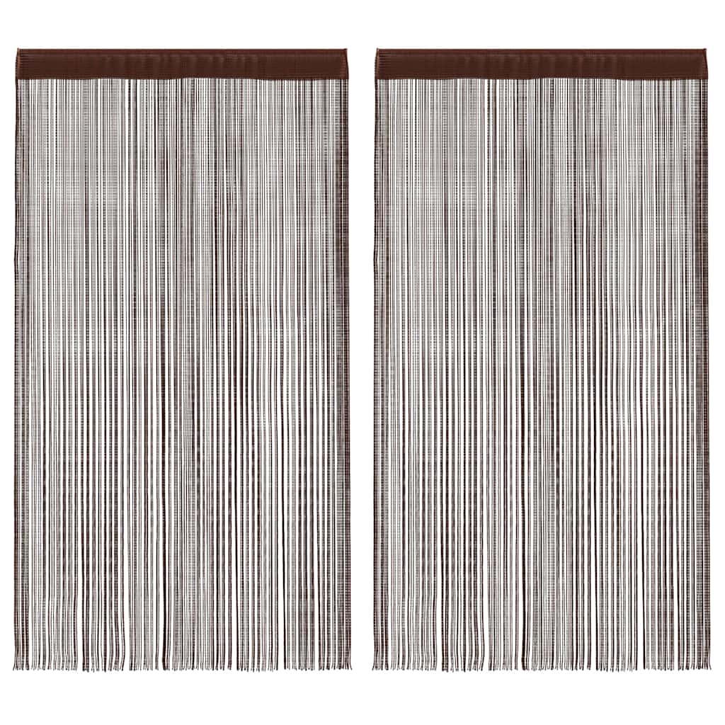 VidaXL Fadenvorhänge 140x250 cm Braun 2 Stück