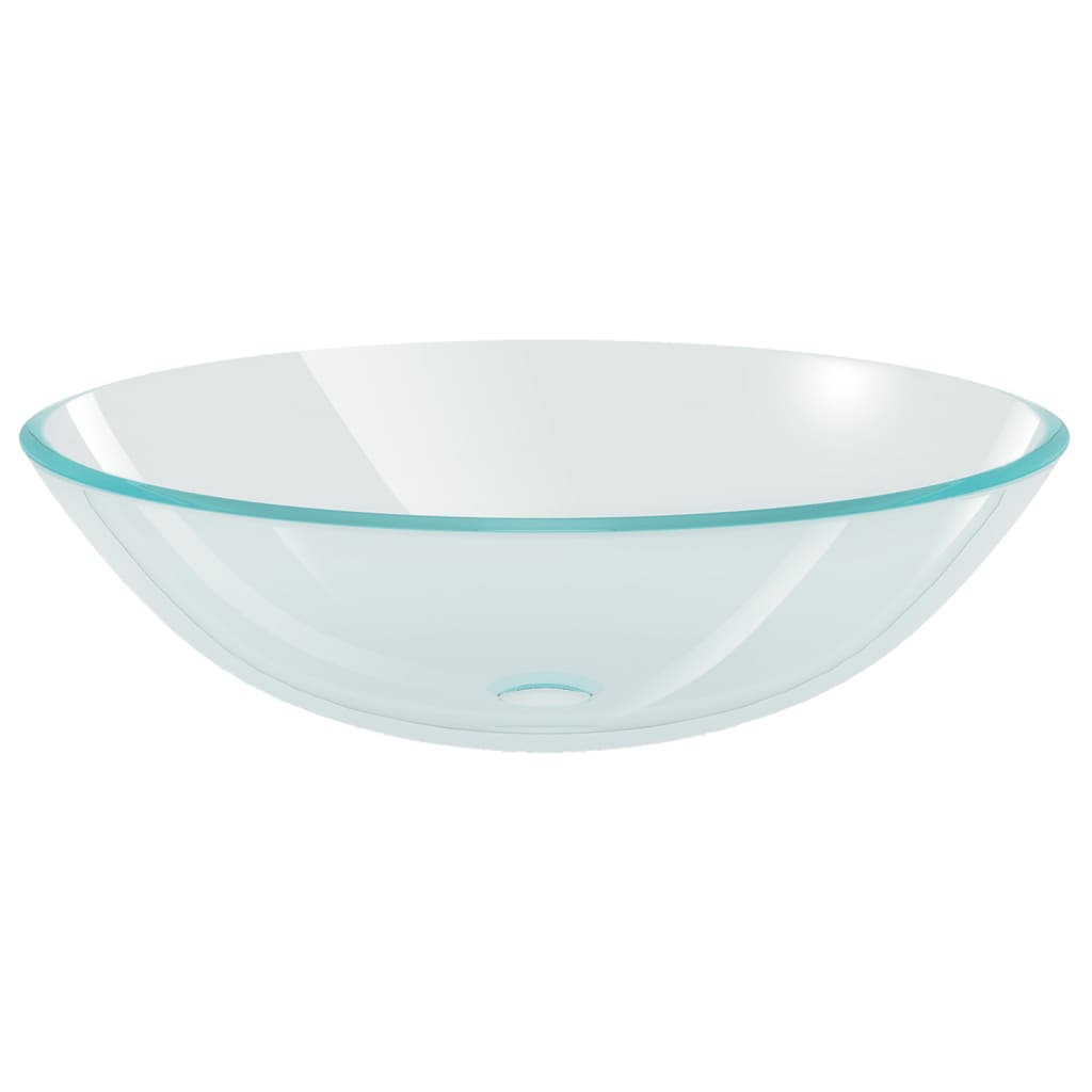 VIDAXL WASCHBECKEN HARTGLAS 42 cm Transparent