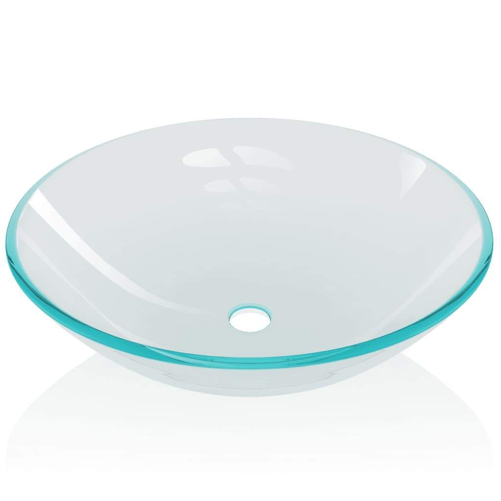 VIDAXL WASCHBECKEN HARTGLAS 42 cm Transparent
