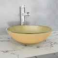 VIDAXL WASCHBECKEN gehärtetes Glas 42 cm Gold