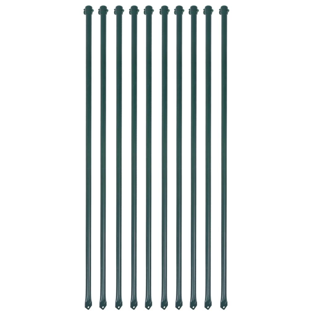 Vidaxxl Gartenpfosten 1 m Metall Grün 10 Stück