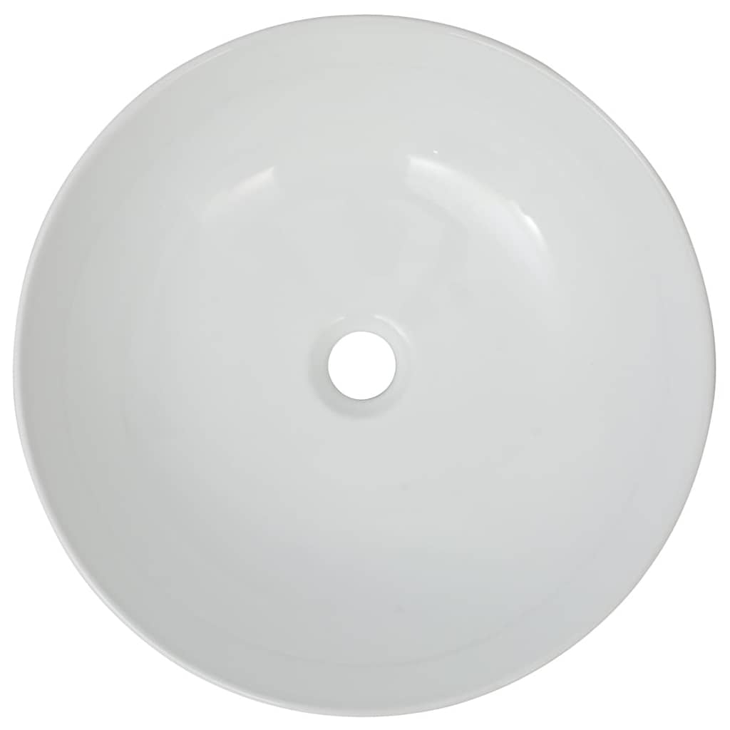 Vidaxl wastafel rond wit 41,5x13,5 cm keramiek