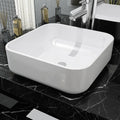 VIDAXL WASHBAIN Quadratische weiße 39x39x13,5 cm Keramik