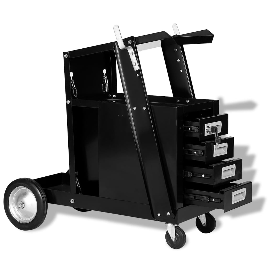 Vidaxl Lastwagen mit 4 schwarzen Gleitschienen
